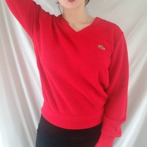 Vintage Red V-neck Sweater